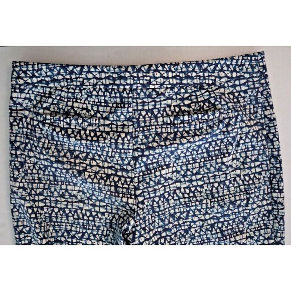 Tory Burch 11152205 Women's Sz L Blue Tribal Print Ponte Ankle Pants $250 - Picture 5 of 13